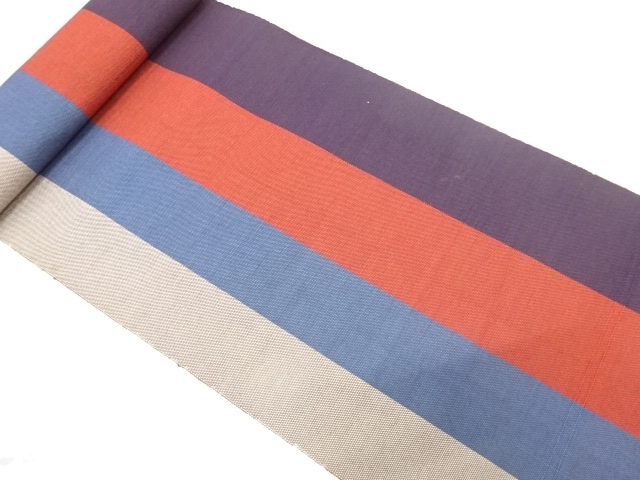 アンティーク　縞模様織り出し　八寸帯地反物